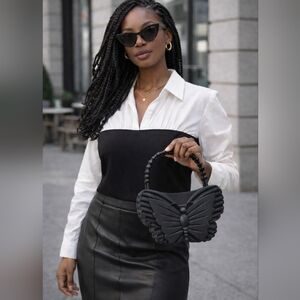 NWT Black and White Women's Top